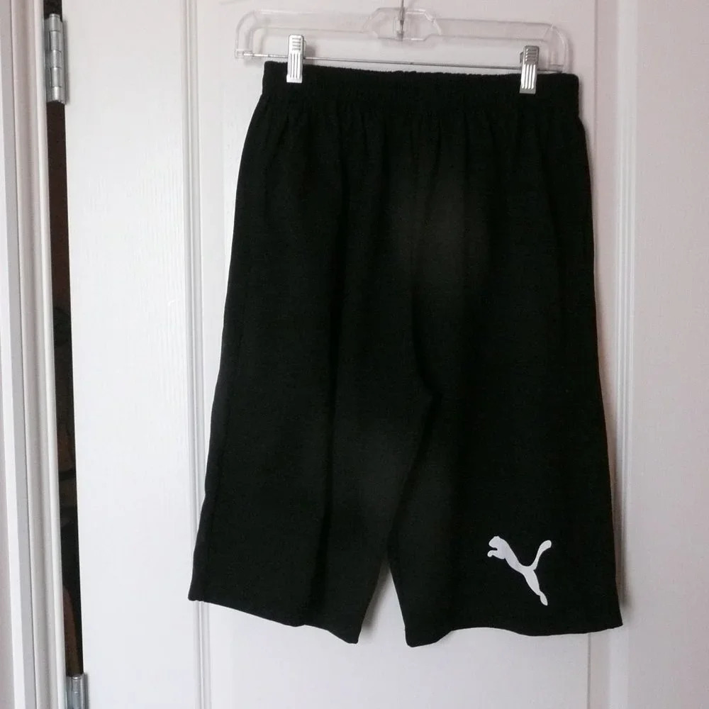 Puma Men's Boys Boxing Soccer Gym Black Shorts Activewear Sports Size 2 Athletic